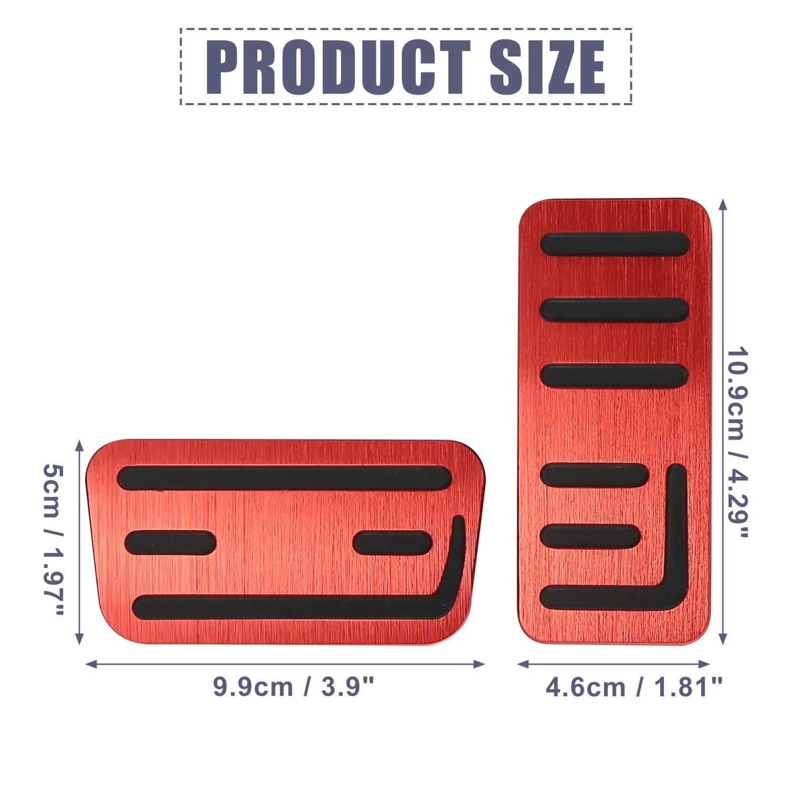 Set of 2 Non-Slip Brake Gas Pedal Pad Covers for Honda Fit (2021) Red
