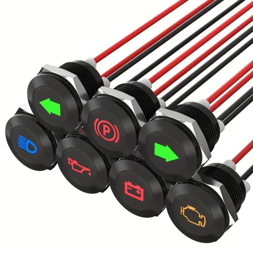 12mm LED Signal Lights for Trailers, Boats, RVs (Weatherproof)