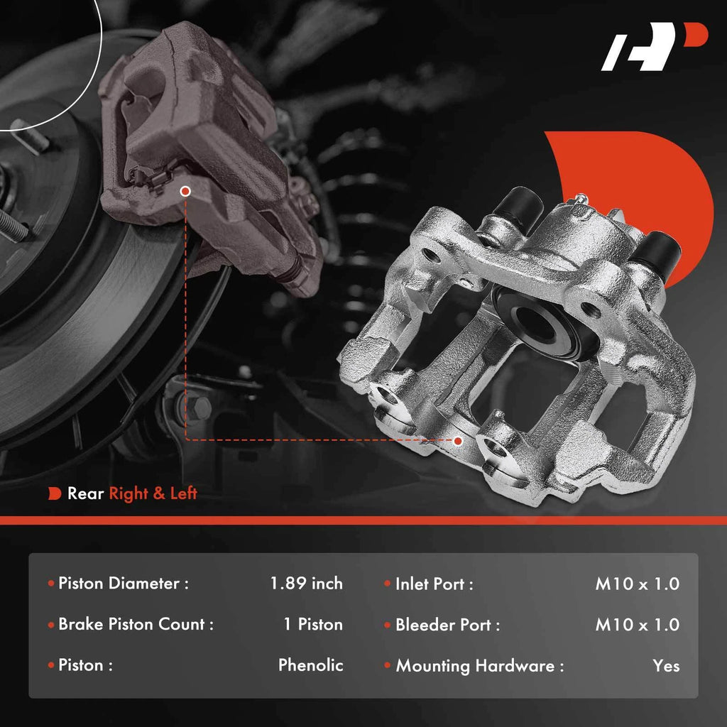 Pair Rear Brake Calipers with Brackets for Jeep Grand Cherokee Dodge Durango