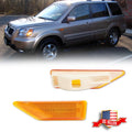 2X Amber Lens Front Fender Side Marker Lights for Honda Pilot (2006–2008)