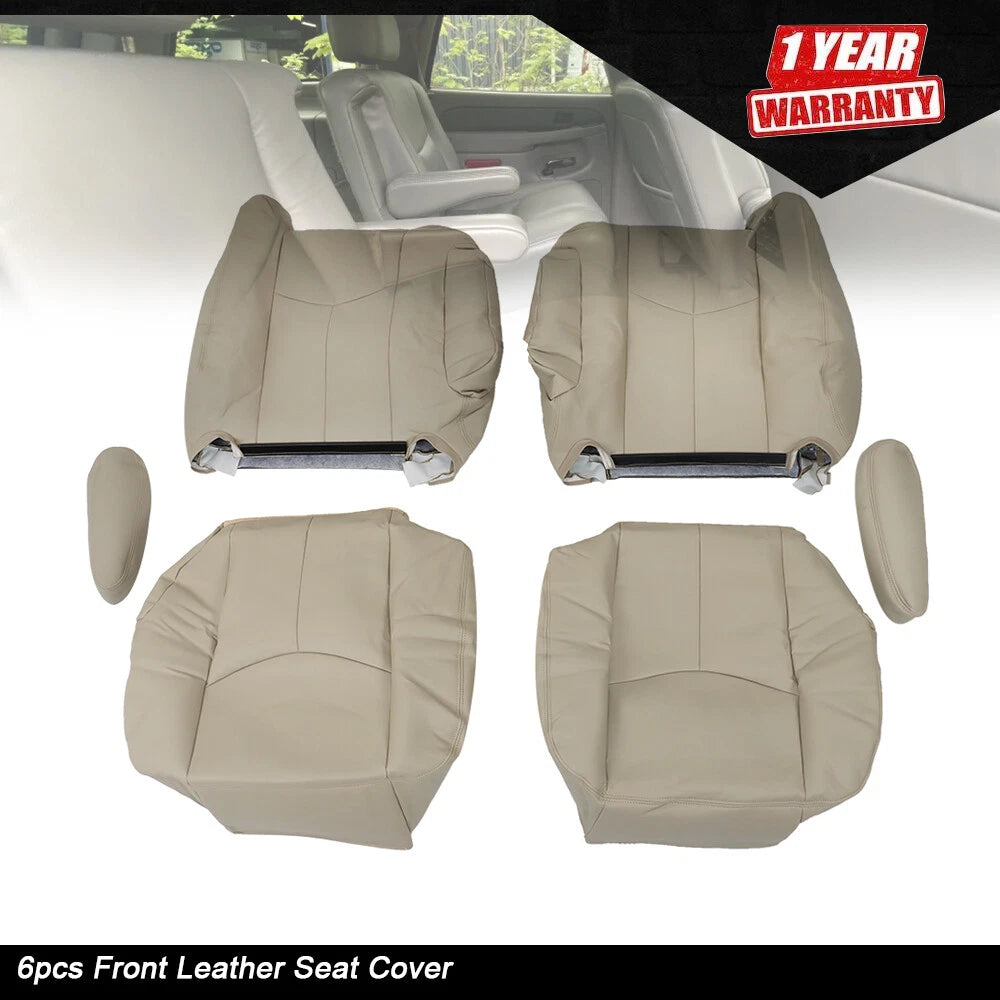 Front Leather Seat Cover for Chevy Tahoe GMC Yukon (2003â2006) Light Tan