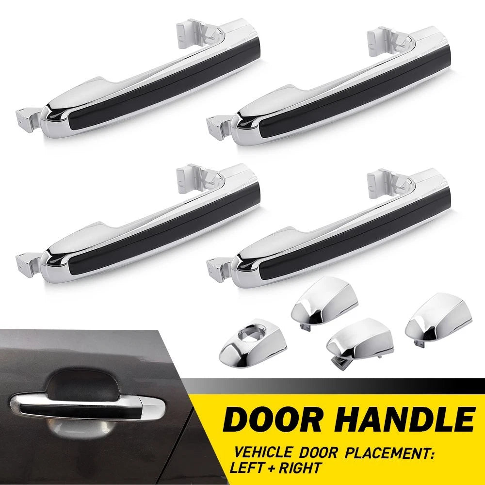 4X Exterior Door Handles for Hyundai Sonata (2005–2010) Black Chrome LH RH EPY