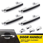 4X Exterior Door Handles for Hyundai Sonata (2005–2010) Black Chrome LH RH EPY
