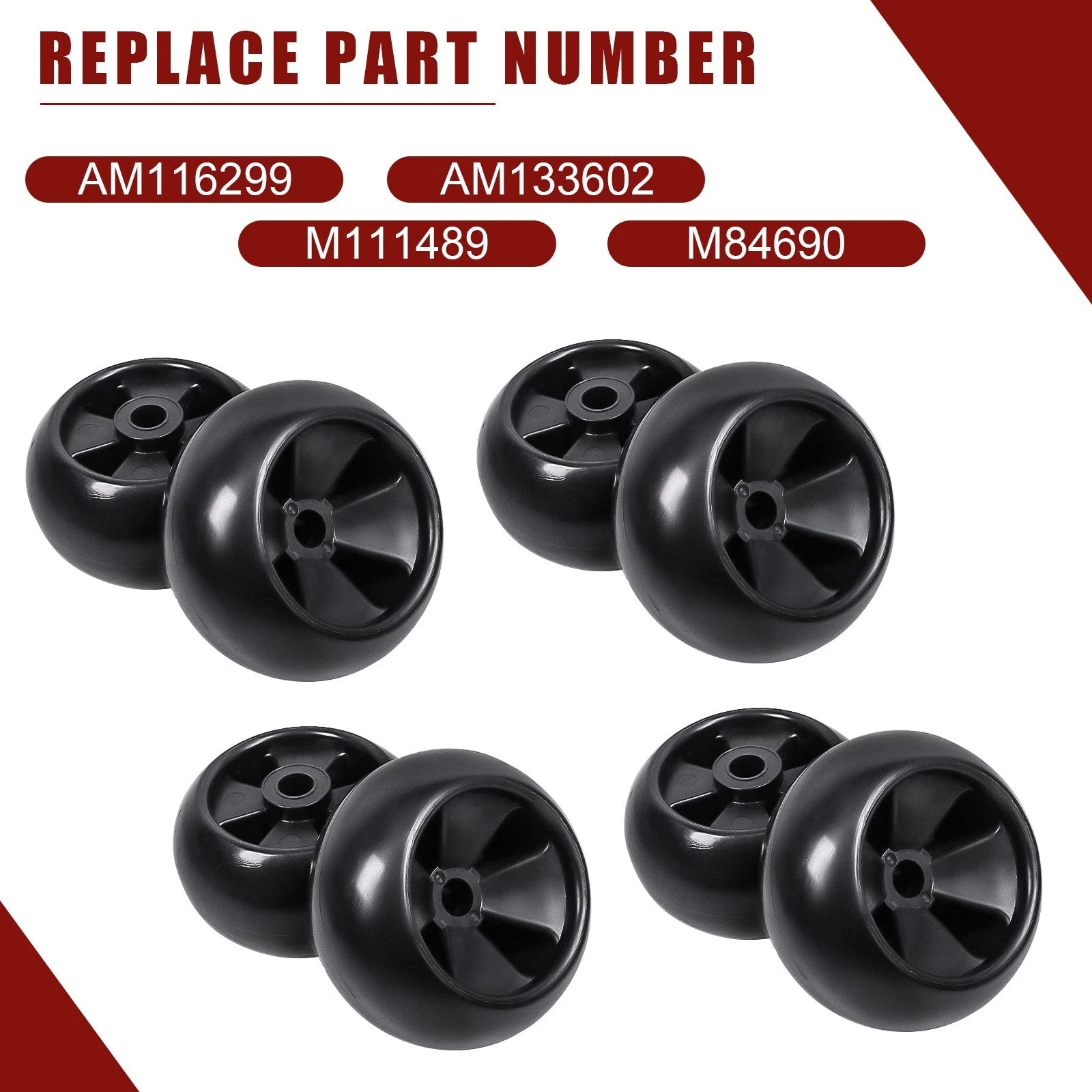 Set of 8 Deck Wheels for John Deere GX355 X320 LT180 LX289