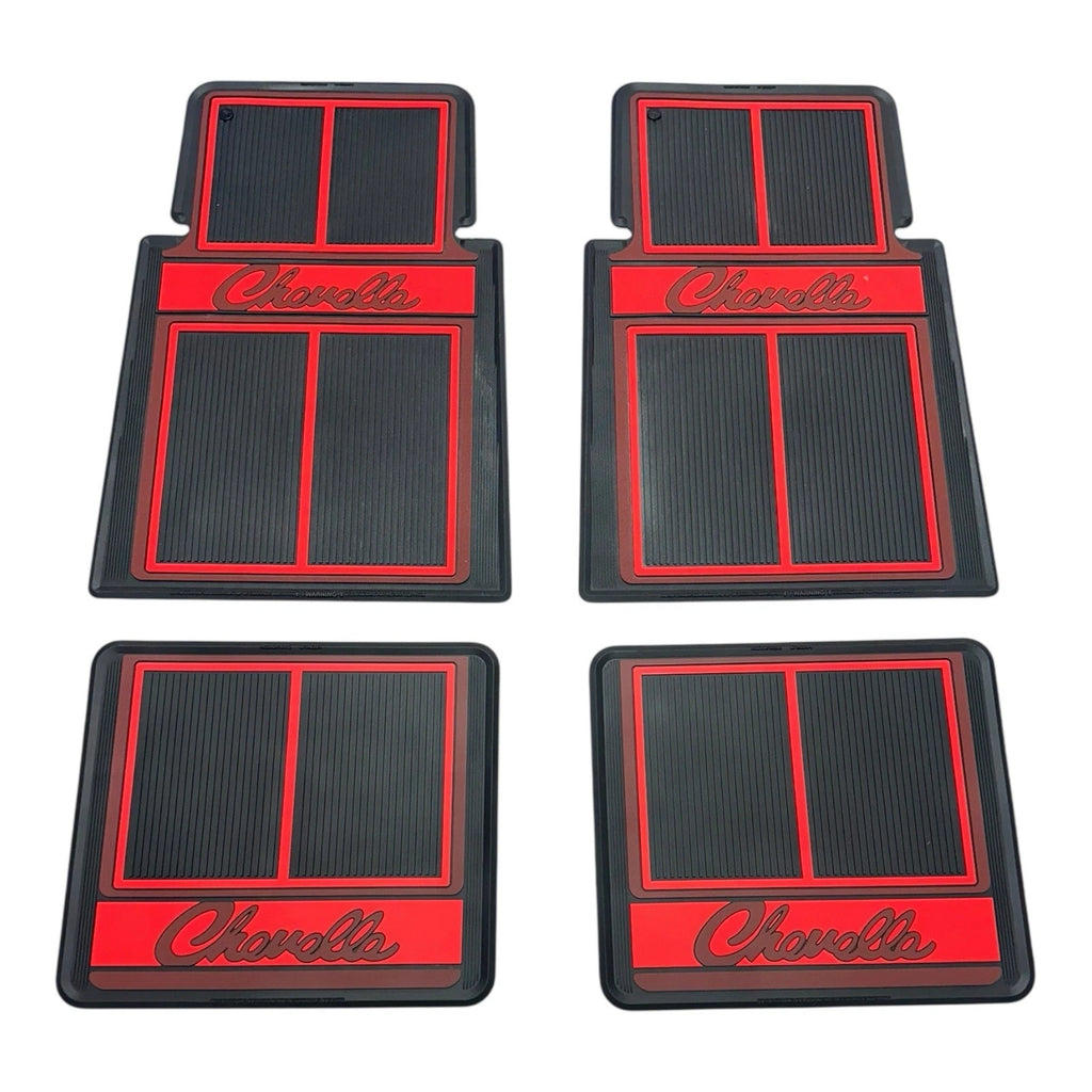 Red Rubber Floor Mats Set for 1964-1973 Chevrolet Chevelle