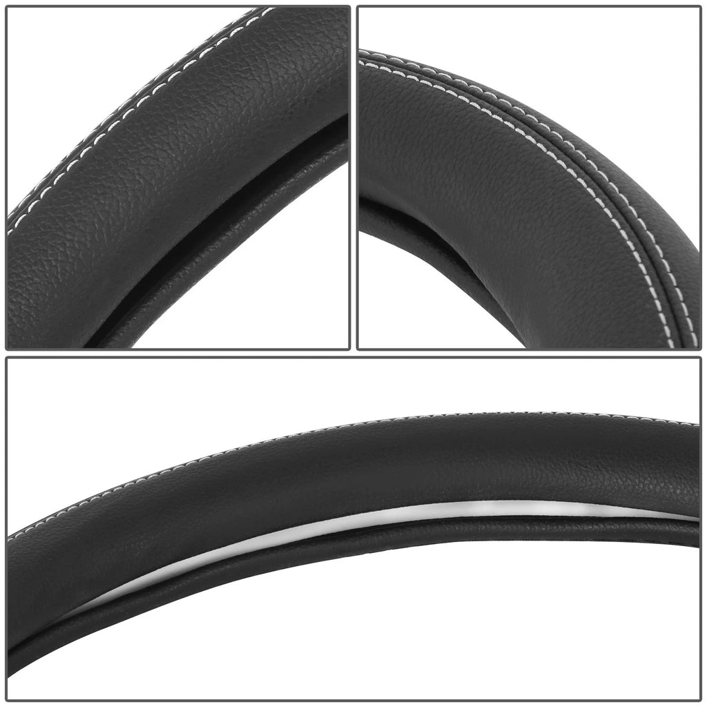 Steering Wheel Cover for Universal Fit (14.5"-15", Matte Grain, Double Stitch)