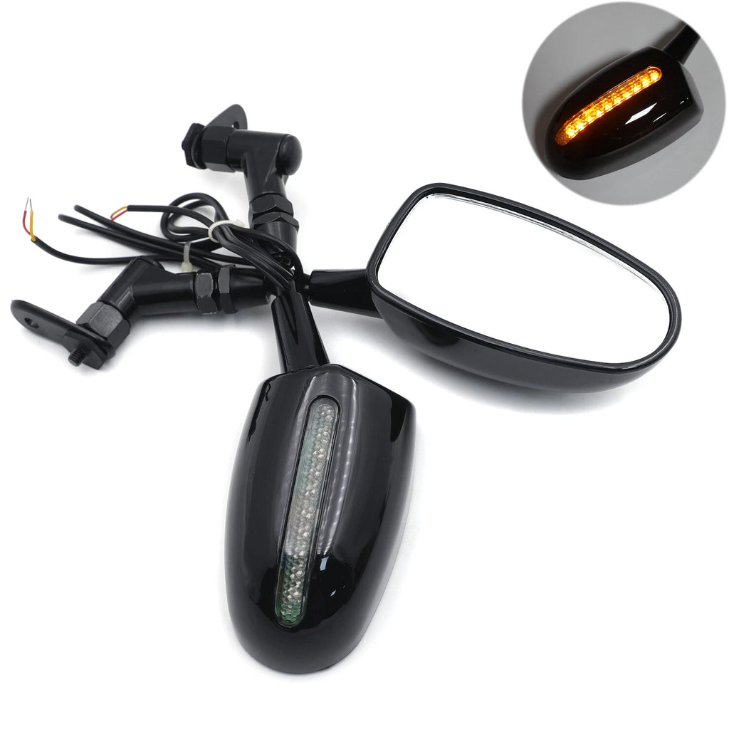 Set of 2 HTTMT Mini Back View Mirrors for Honda CBR600RR Kawasaki Ninja 636 (2003–2019)