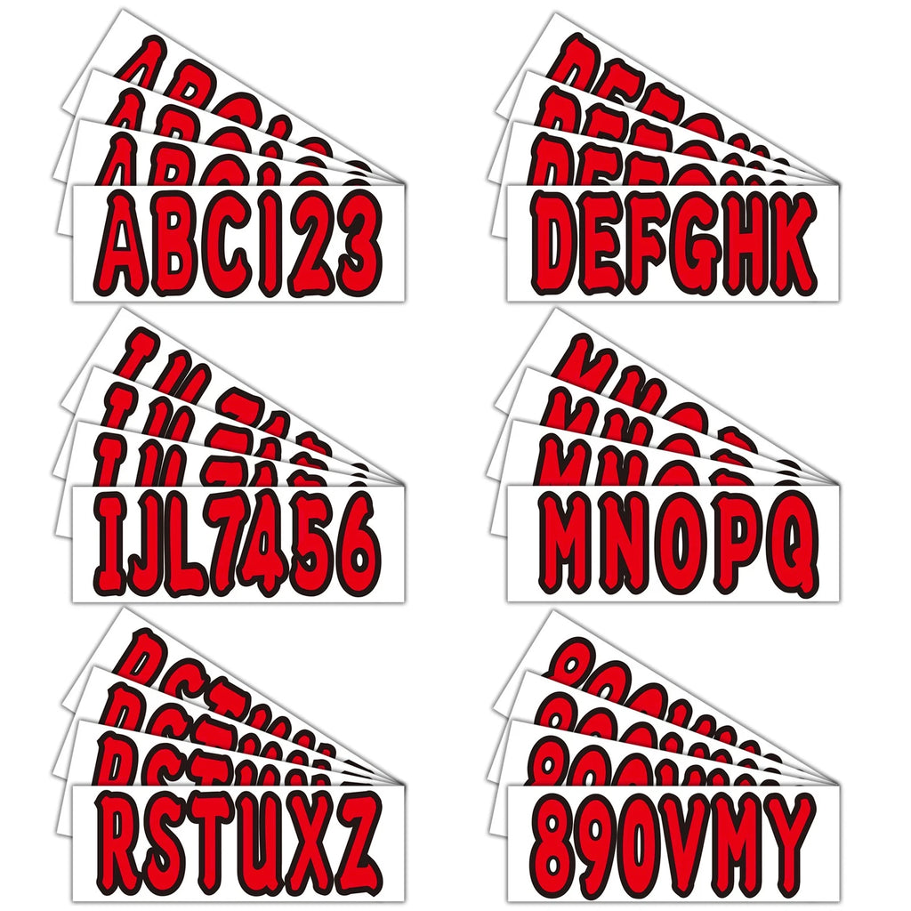 3" Red Boat Letters Numbers Stickers Decals for Boat Yachts & PWC