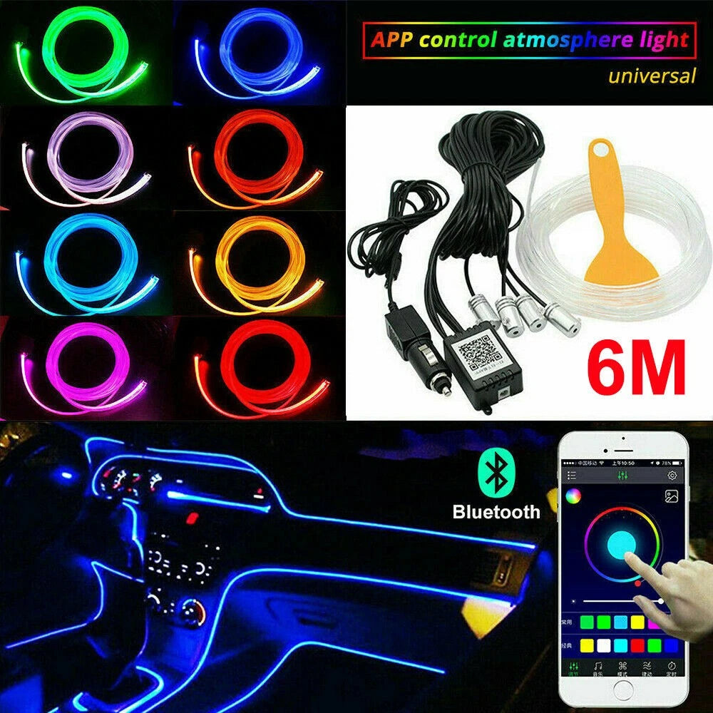 4in1 LED RGB Fiber Optic Strip Light for Car (Universal)