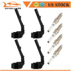 Set of 4 Ignition Coils and 4 Spark Plugs for Mercedes-Benz CLA250 GLC300 (2014–2020)