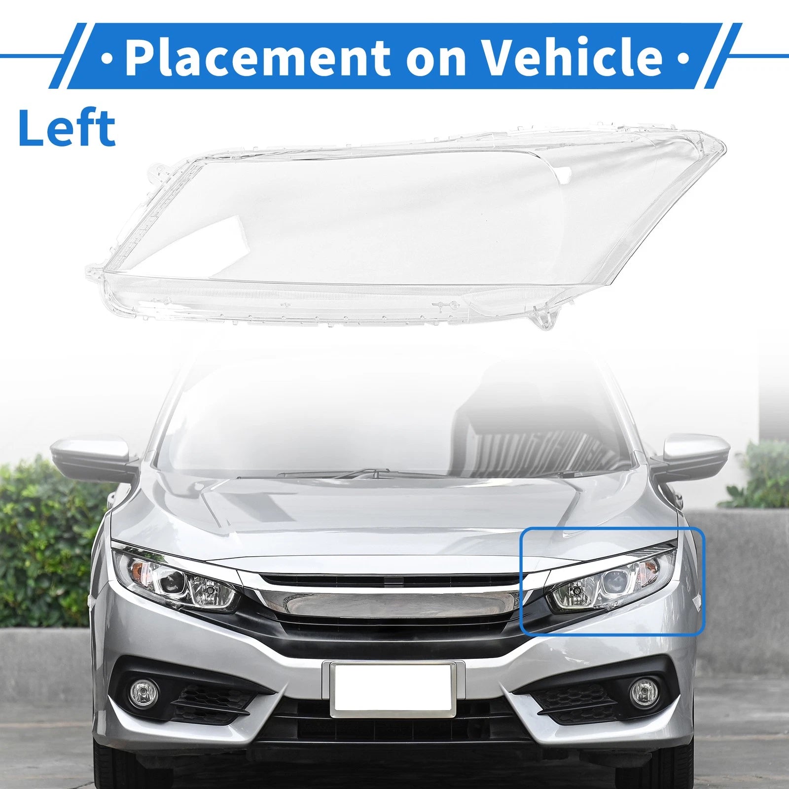 Headlight Lens Cover for Honda Accord (2008–2012) PC Clear
