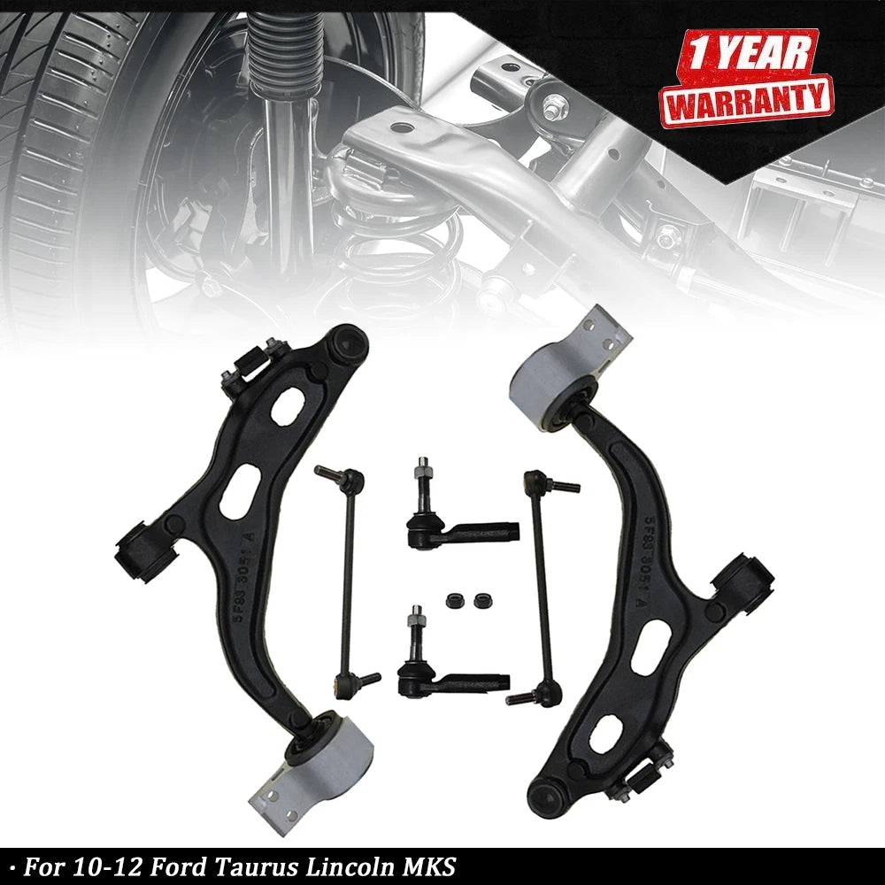 Front Lower Control Arms Sway Bar Link Kit for Ford Taurus Lincoln MKS (2010–2012)