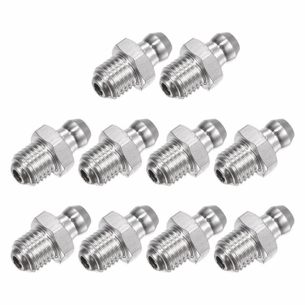 10X Grease Fitting for M8 x 1mm Thread (Industrial Grade 304 Stainless Steel)