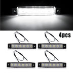 Set of 4 Marine Grade 12V Large Waterproof Cool White LED Courtesy Lights