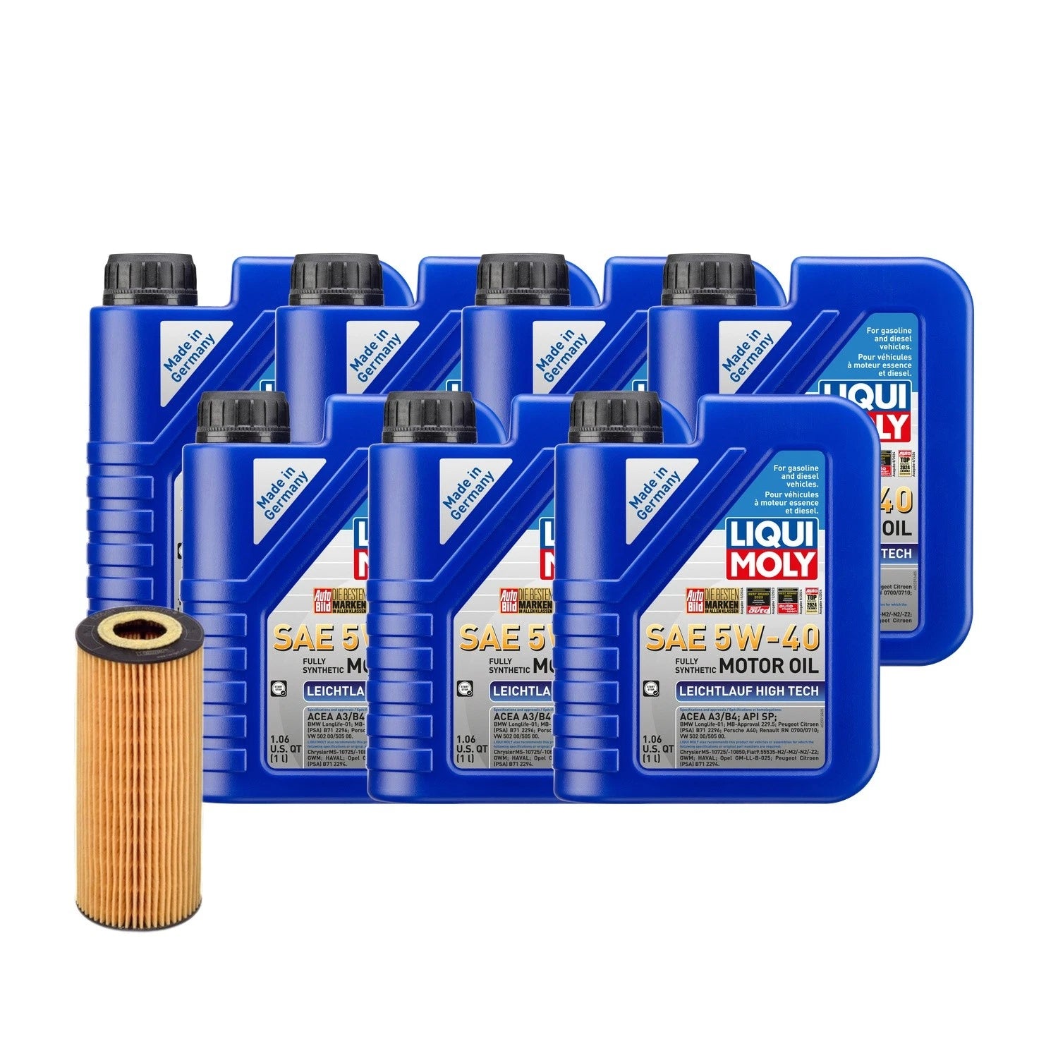 Oil Change Kit 7L Liqui Moly 5W-40 Hengst for Audi 3.0/3.2L