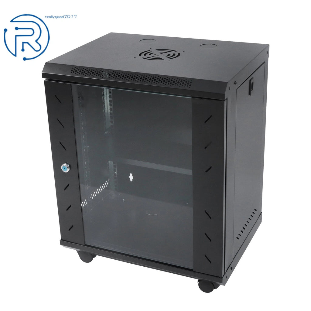 12U Wall Mount Server Rack Enclosure for Network Equipment (Max Depth 15.5")