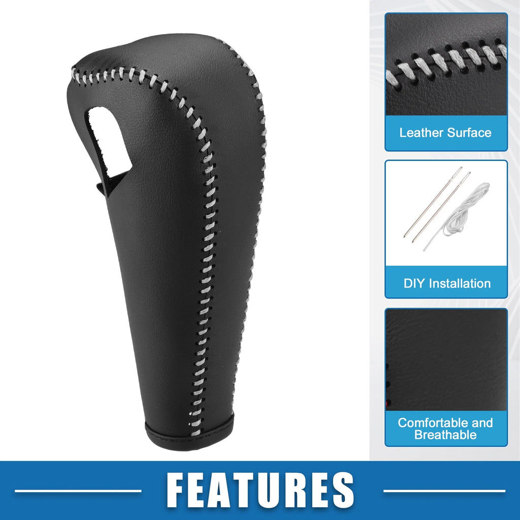 Gear Shift Lever Cover for Chevrolet Trax (2015–2021) Black Gray Stitches