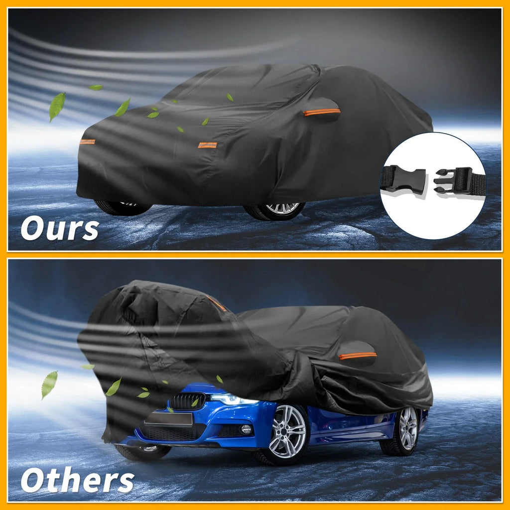 Car Cover Waterproof All Weather for BMW 1 Series Sedan Black 190T-PU