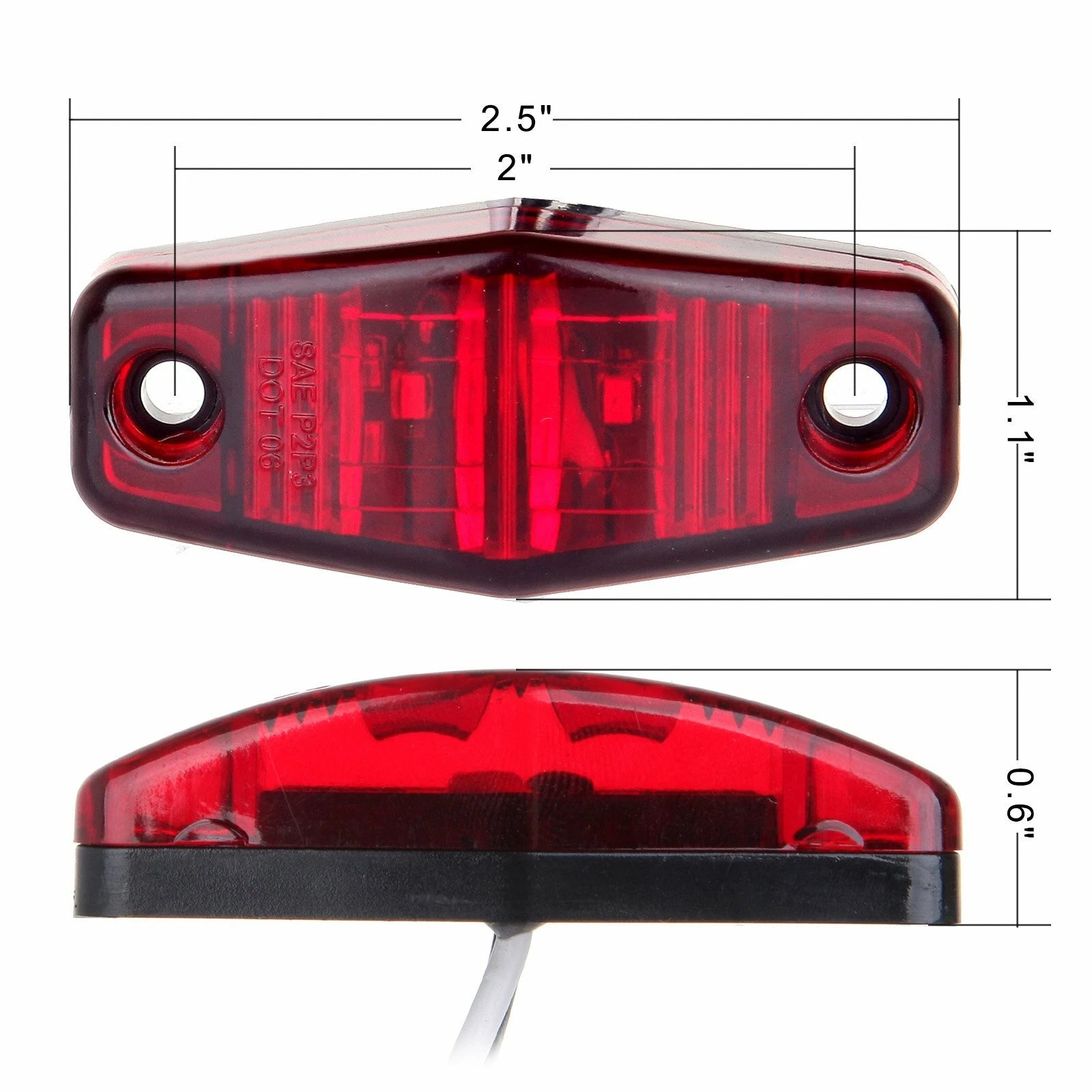 Pack of 10 Side Marker Lights for (Amber + Red)