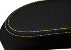 Carbon Fiber Console Lid Armrest Cover for Ford Focus (2000–2007) Yellow Stitch