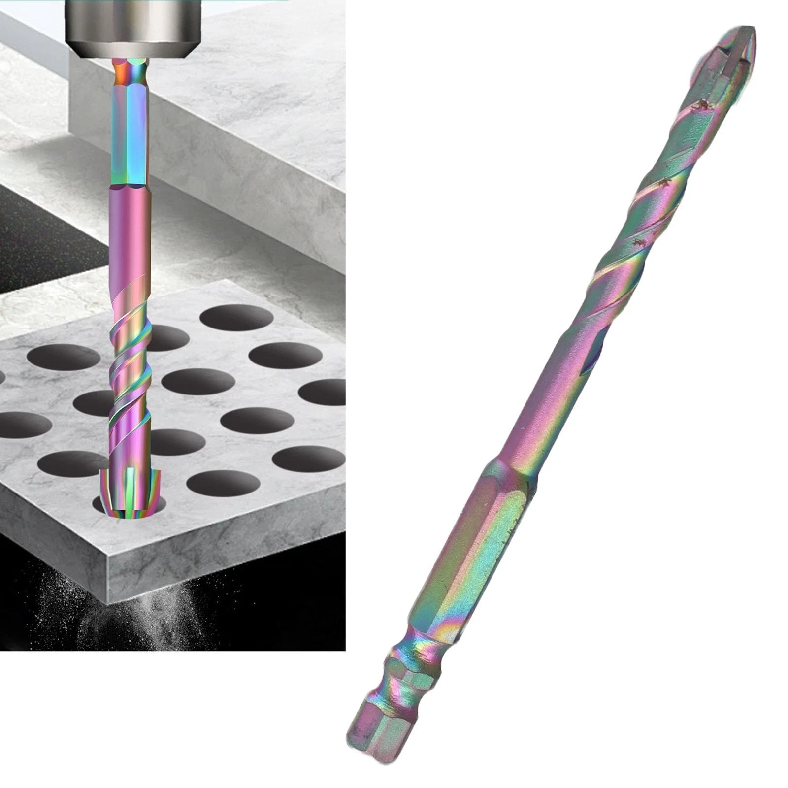 Set of 4 Carbide Drill Bits for Glass Wood Metal Tiles (6mm, 8mm, 10mm, 12mm)
