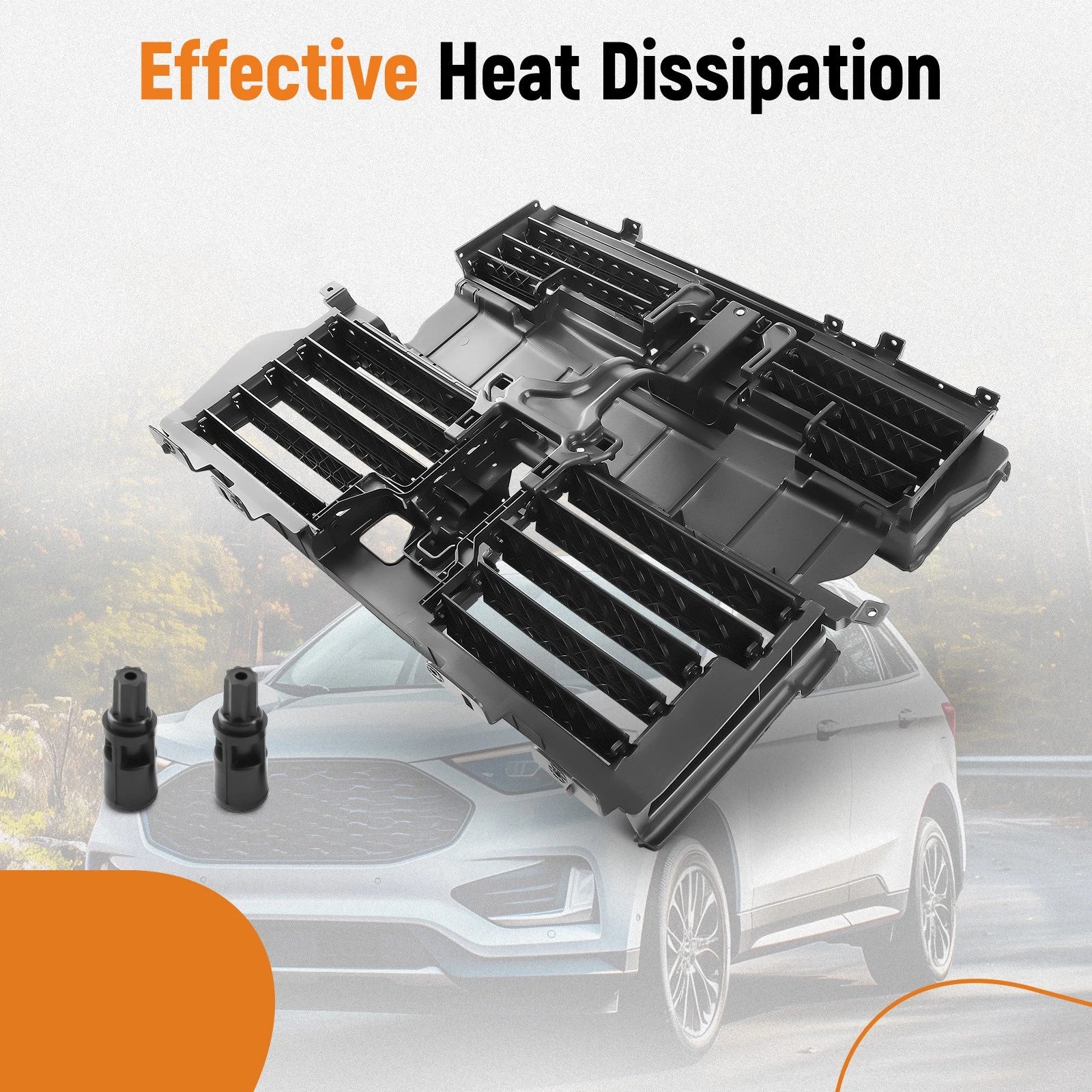 Front Active Air Shutter Grille Assembly for Ford Edge (2019–2021)
