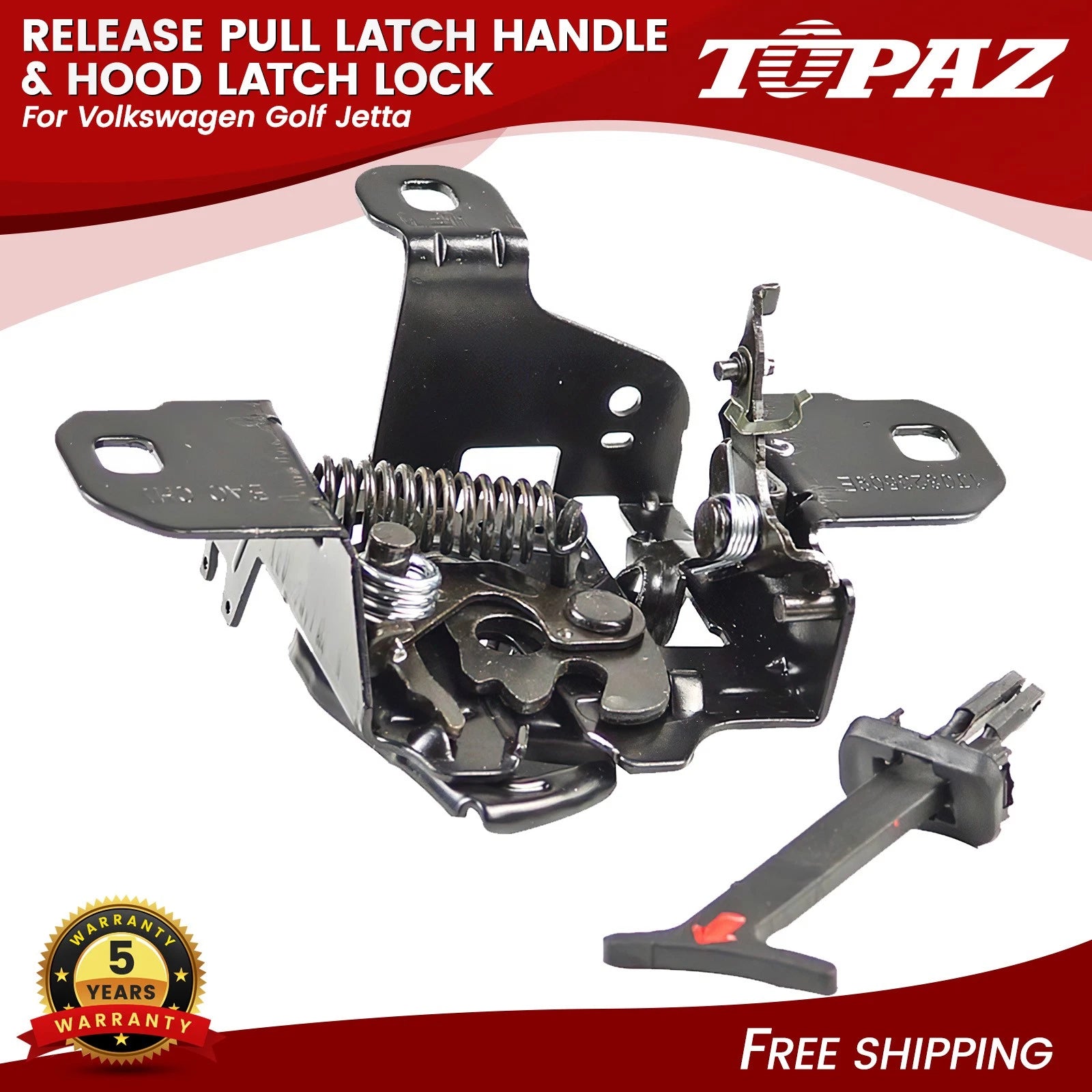 Hood Latch Lock + Release Pull Handle for Volkswagen Golf Jetta 
