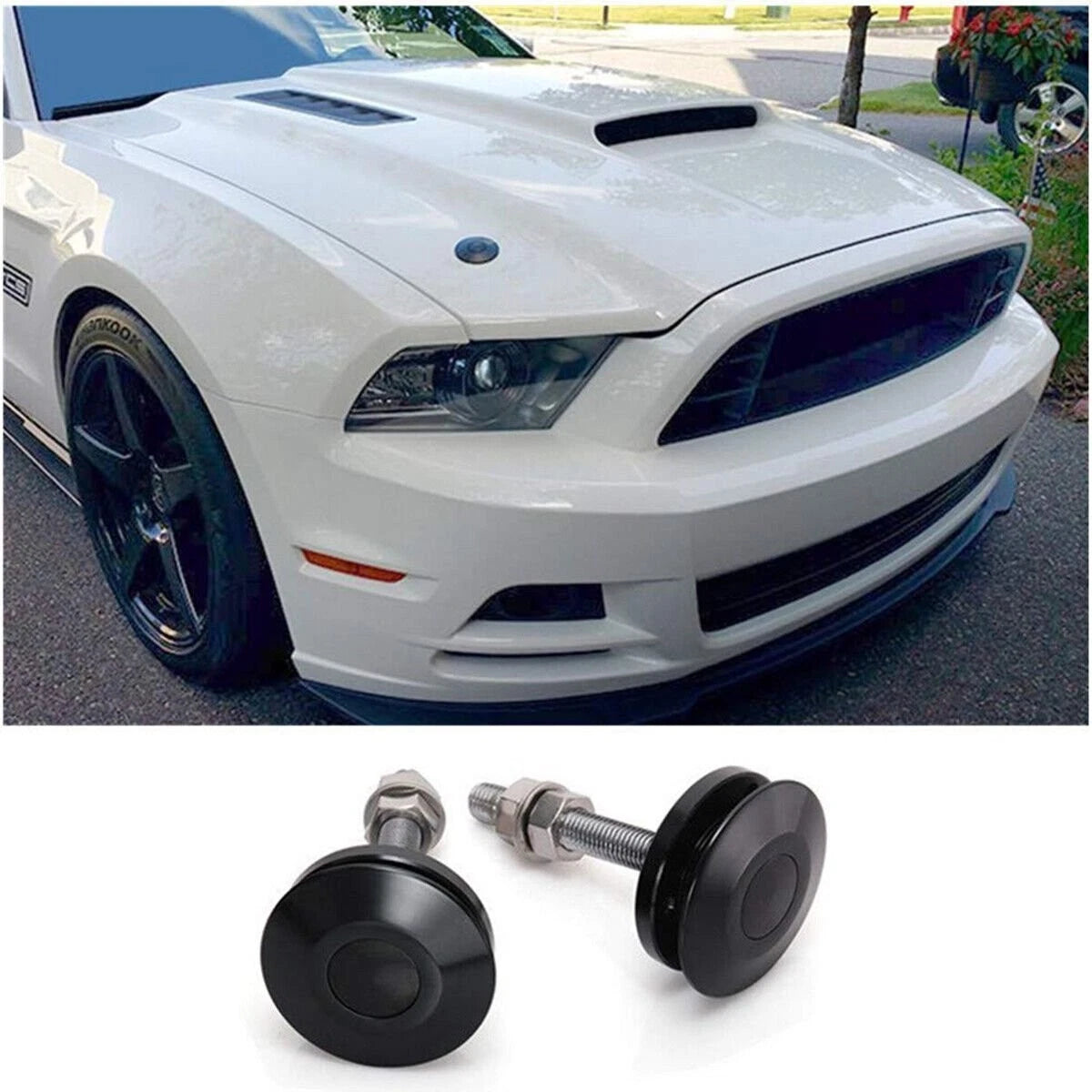 Set of 2 Quick Release Bonnet Hood Pins Lock Clip for Auto Car