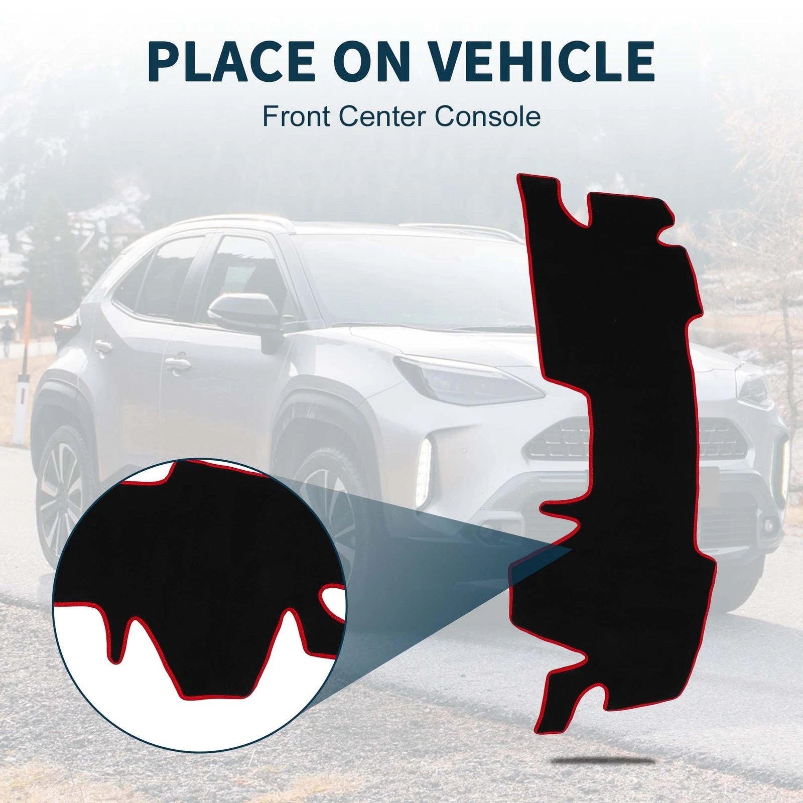 Dashboard Cover Mat for Toyota Yaris Cross (2021–2023) - Black Red Set
