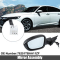 3 Pin Left Side Door Mirror Assembly Black for Honda Accord (2018–2022)