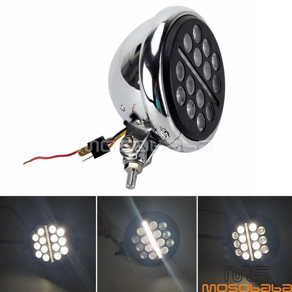 5.75'' LED Headlight DRL Lights Chrome Bucket for Harley Softail
