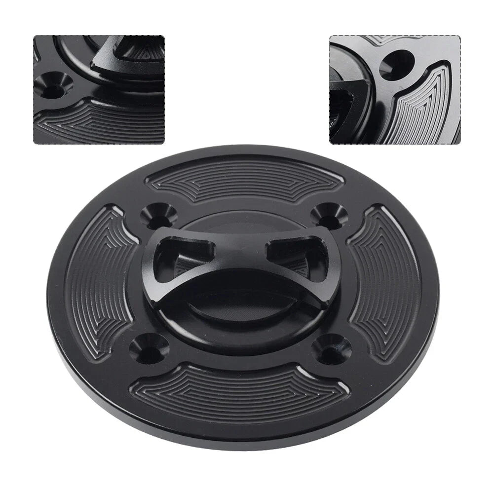 CNC Black 4-Hole Gas Fuel Tank Cap Cover for DUCATI Panigale V4/S/R (2018-2021)