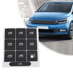 Sticker Set Black Overlay for Window Buttons Golf V Passat