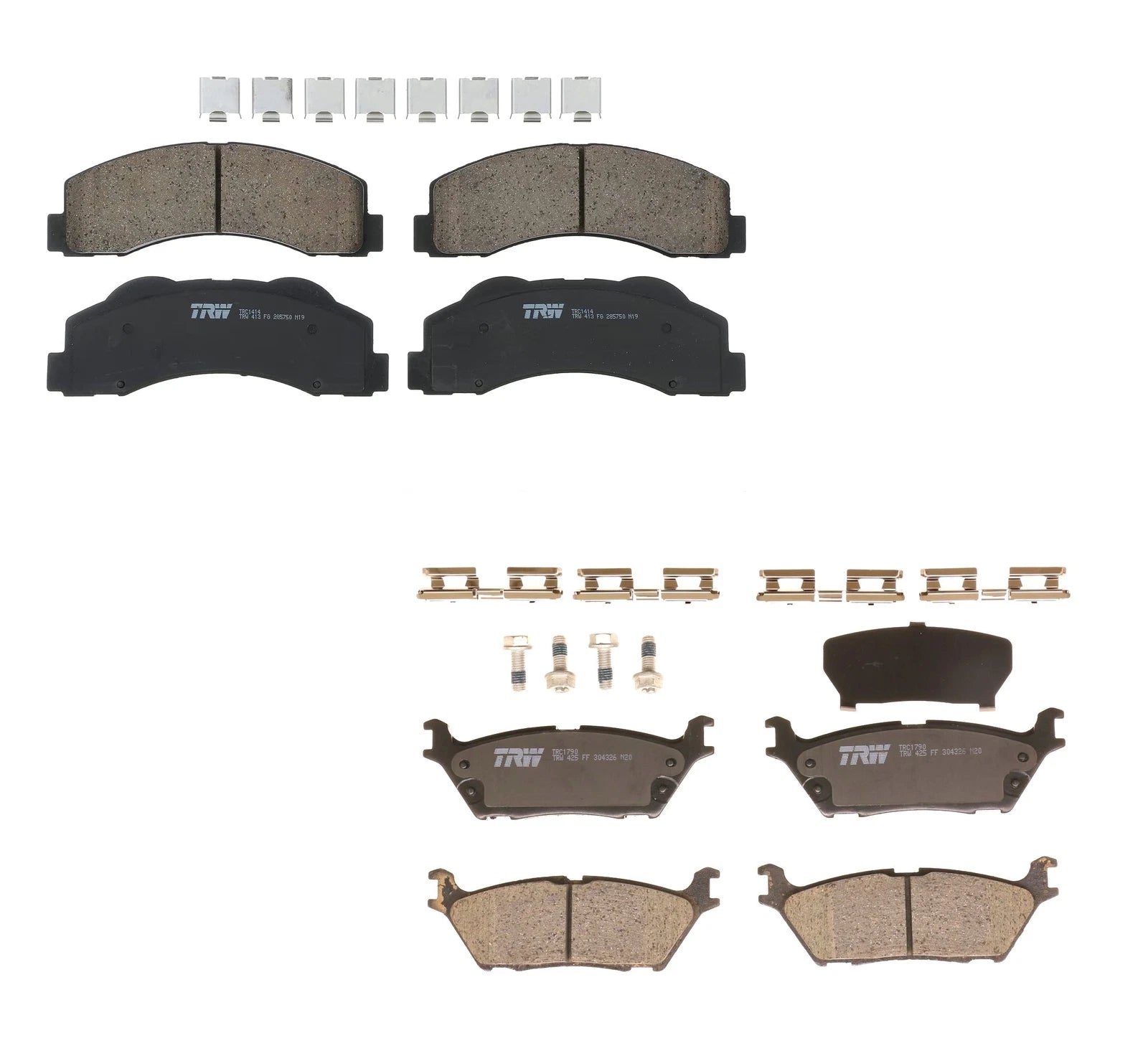 TRW Pro Ceramic Brake Pads Hardware Kit for Ford F-150 (2015–2023)