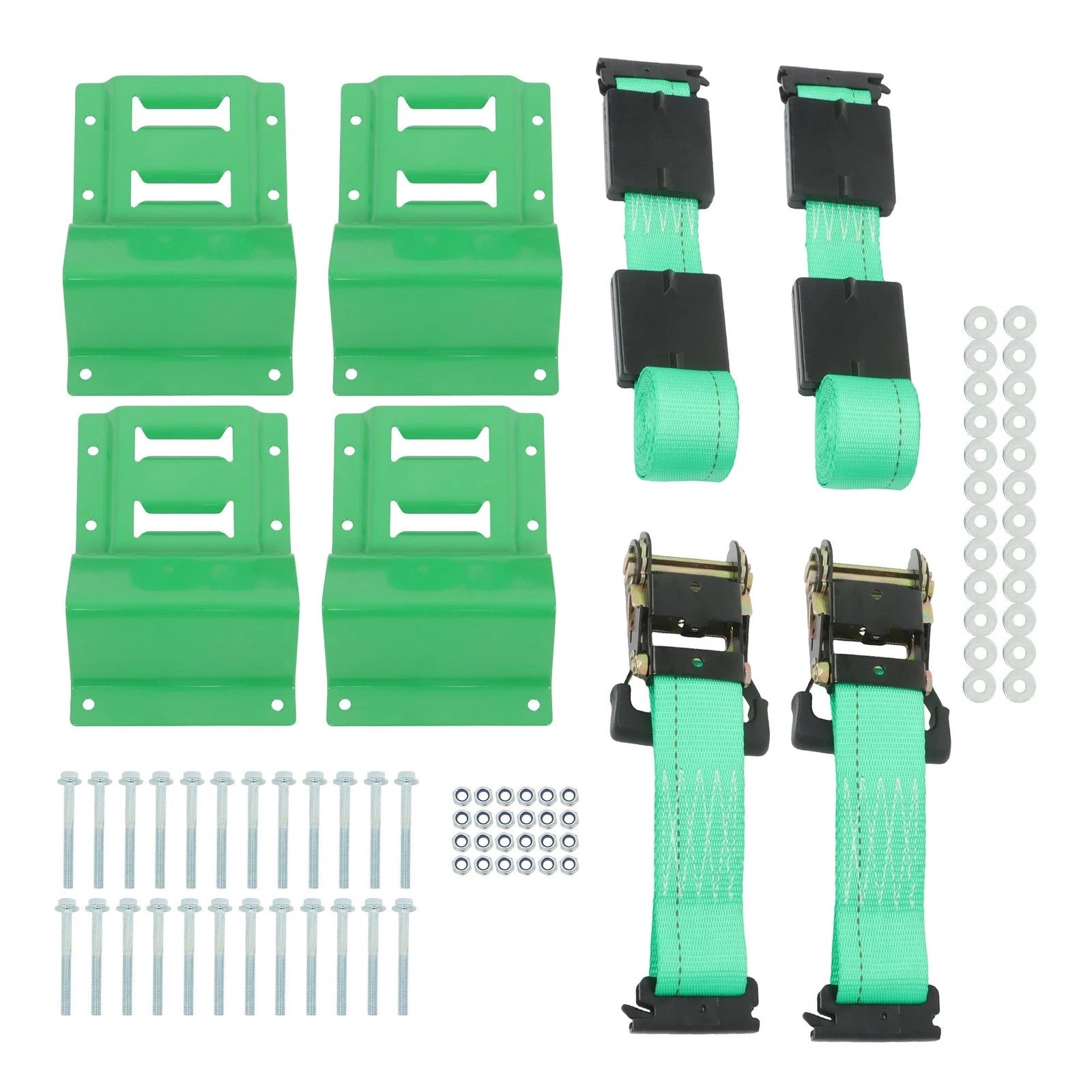 Set of 2 E-Track Ratchet Straps for Heavy Duty Trailers