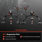 Set of 6 Front Upper Control Arms for Ford Crown Victoria (1992–2011)