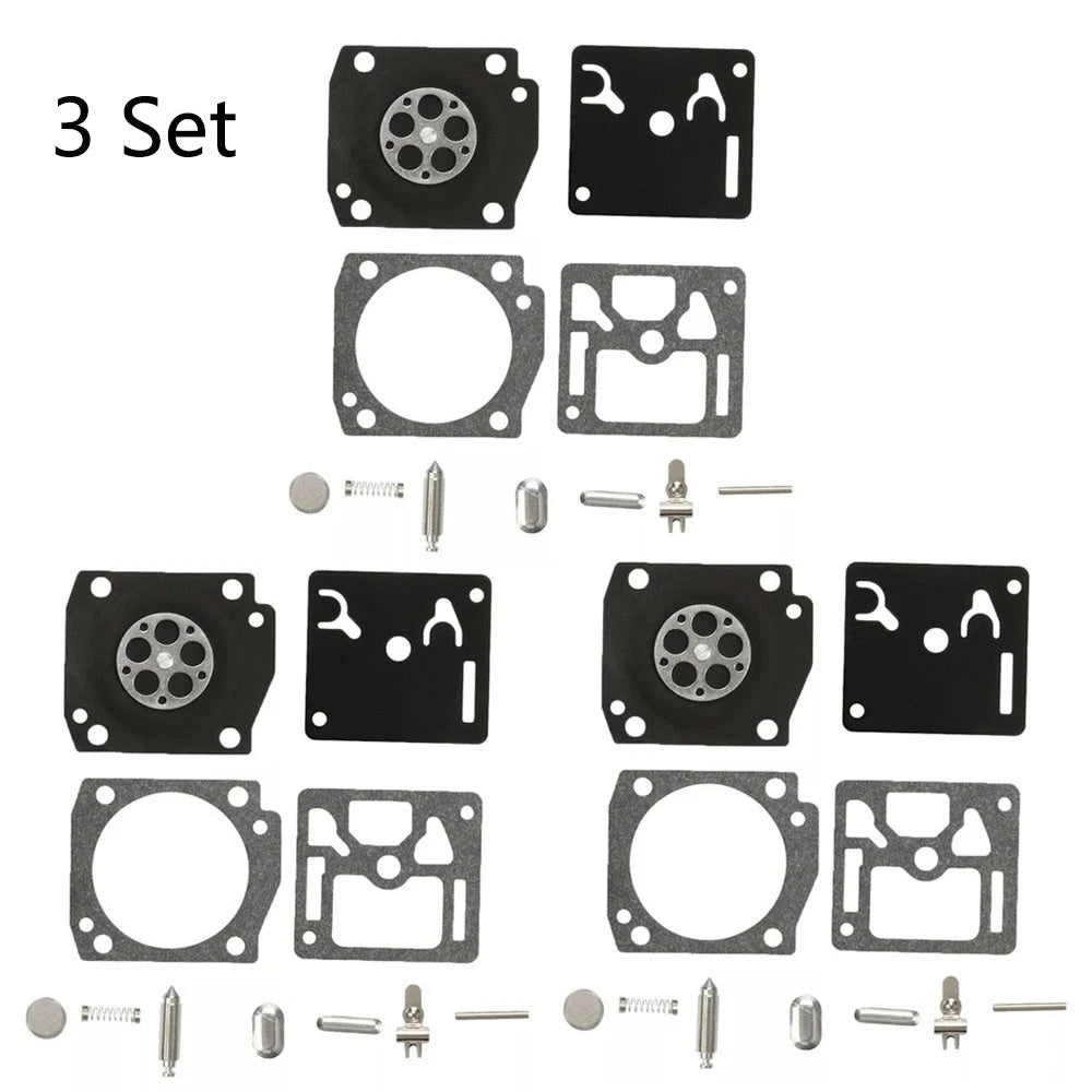Set of 3 Carburetor Repair Kit for Zama RB-122 Husqvarna 346XP 350 353