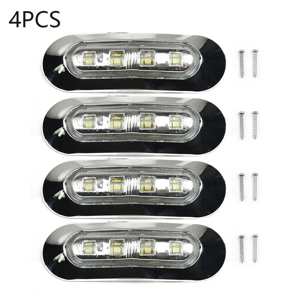 4x Marine Boat LED Courtesy Light Cabin Deck Stair White 12V-24V