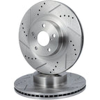 Set of 4 Drilled & Slotted Rotors with Ceramic Pads for Subaru Outback (2010–2012)