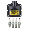Set of 4 Bosch Ignition Coils & NGK V-Power Spark Plugs for VW Golf Jetta Passat (R17)