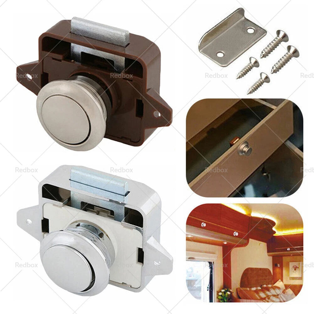 Push Button Latch Knob Catch Lock for RV Drawer Cupboard Door