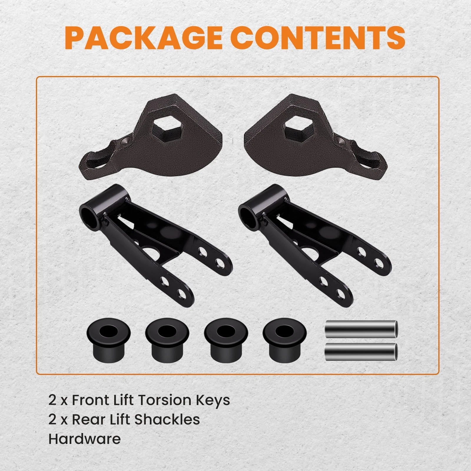 3" Front 2" Rear Lift Kit Torsion Keys Shackle for Dodge Durango (1998–2003)
