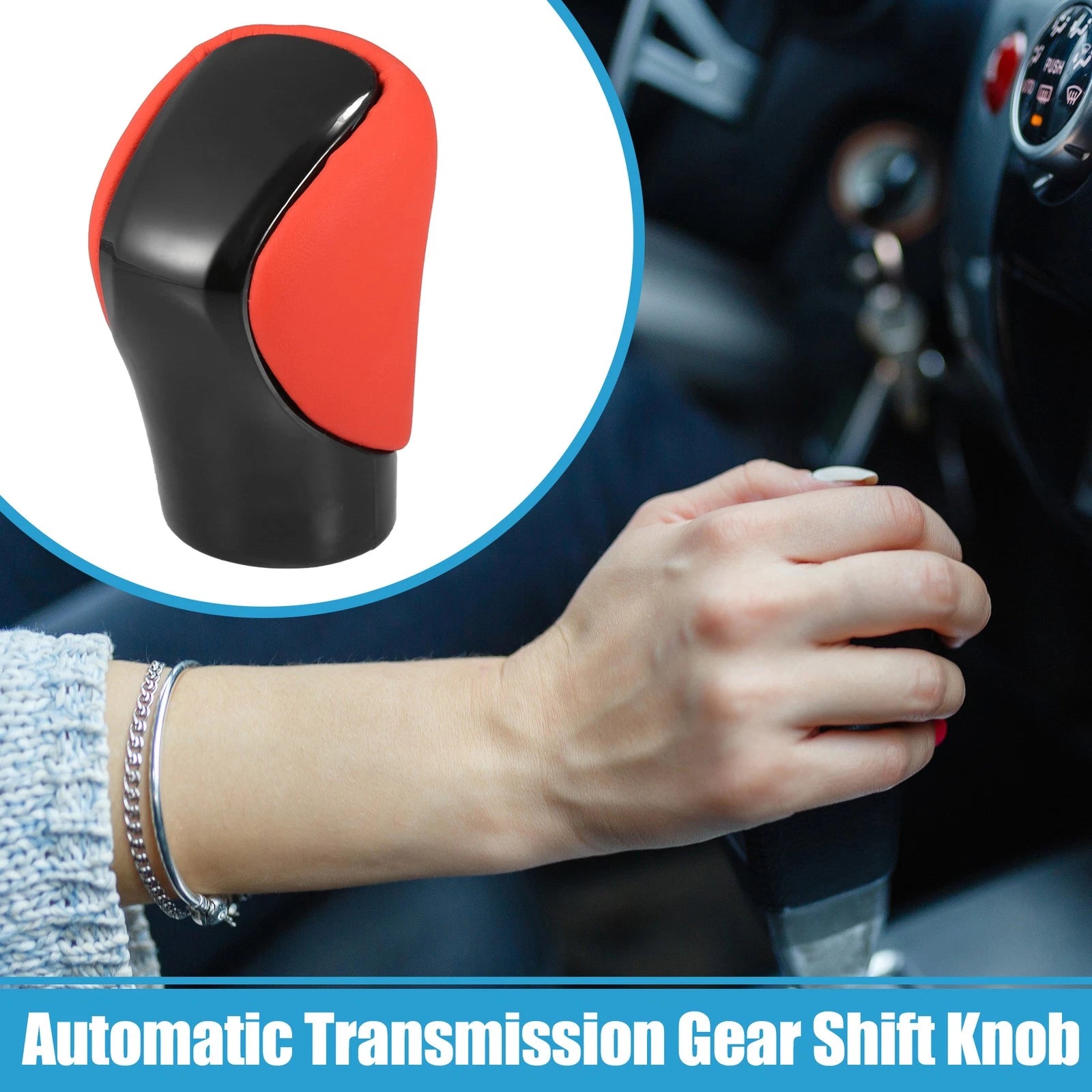 Automatic Transmission Gear Shift Knob for Lexus (Black Red Faux Leather)