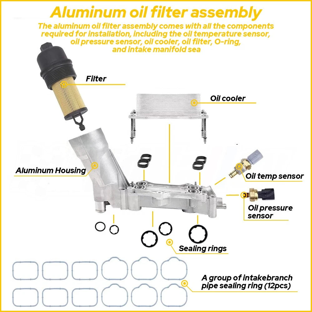 Aluminum Engine Oil Housing Filter for Dodge Jeep Chrysler Ram 3.6L V6 (2011–2016)