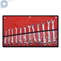 Set of 12 Metric Flexible Head Ratcheting Wrenches 8-19mm for Automotive