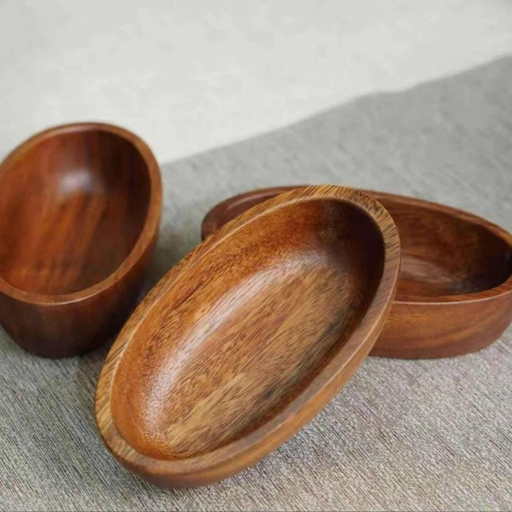Wooden Salad Bowl Mini Boat for Home Decor (Walnut)