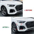 4X Front Bumper Side Air Vent Fins Trim for Audi Q5 FY S-Line (2020–2024) Carbon Look
