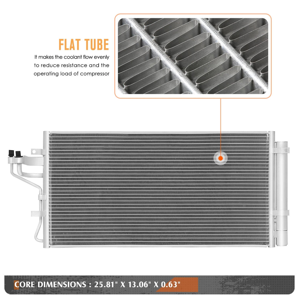 A/C Condenser for Genesis Coupe 2.0L (2010–2012) OE Style Aluminum Core
