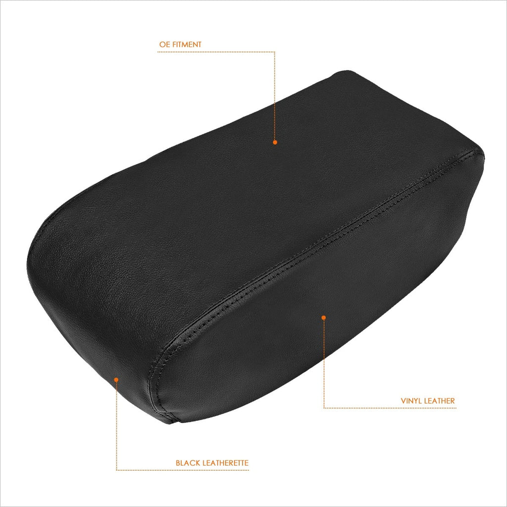 Vinyl Leather Front Center Console Lid Arm Rest Cover for Dodge Charger (2008–2010)