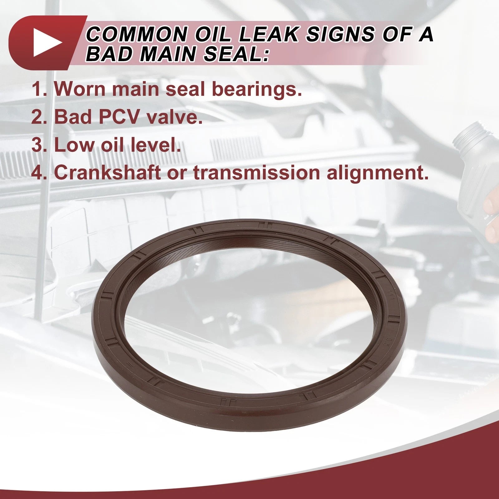 1 Pc Crankshaft Oil Seal for Kia Sedona, Hyundai Genesis (2011–2020) No. 21443-2A200